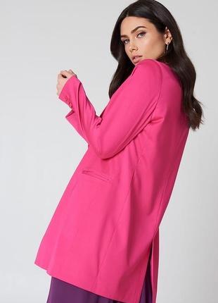Удлиненный розовый блейзер пиджака1 фото