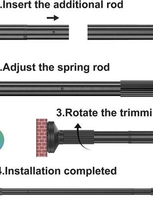 Карниз штанга телескопический секционный универсальный 117-375 черный4 фото