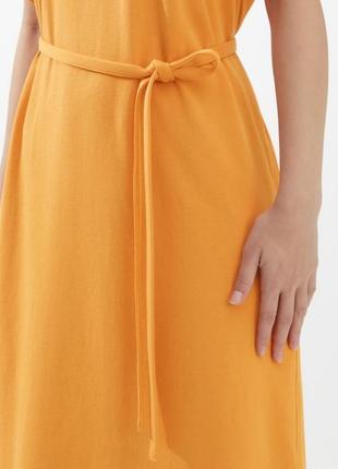 Оранжевое платье с поясом из серии airism uniqlo u6 фото