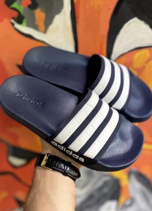 Adidas шлёпанцы тапочки 37 размер синие оригинал хорошие1 фото