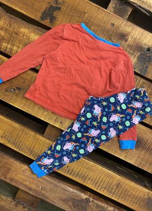 Дитяча бавовняна піжама з принтом george (джордж 2-3 роки 92-98 см ідеал оригінал різнокольорова)2 фото