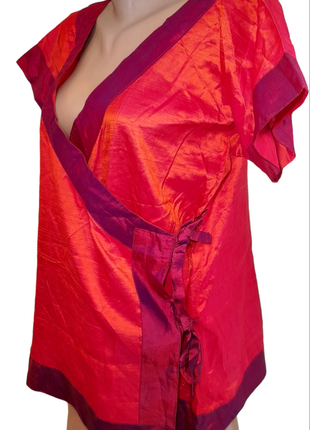 Женская блуза на запах обхват груди 120 100% шовк2 фото
