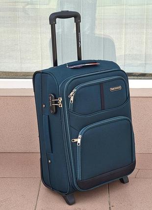 Чемодан на 2-х  селеконовых колесах wings  206 poland 🇵🇱 с увеличением размера