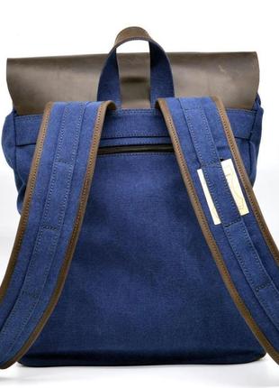 Рюкзак унисекс парусина + кожа для ноутбука4 фото