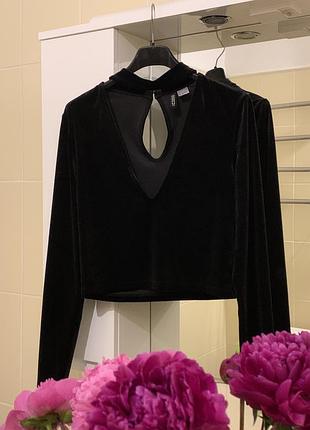 Велюрова кофтинка zara H&M з чокером