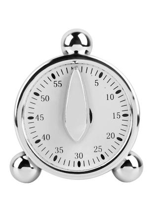 Таймер механический «будильник» серебристый