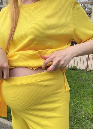 👑vip👑 костюм для беременных и кормящих мам, хлопковый костюм в рубчик7 фото