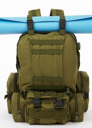 Рюкзак тактический 55л с 3 подсумками! качественный штурмовой для похода и путешествий большой наплечник баул