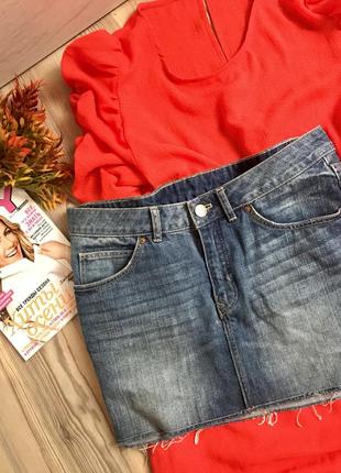 Крутая брендовая джинсовая юбка с рваным низом 🤘🏻8 фото