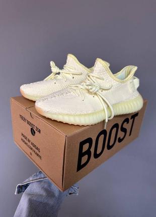 Лёгкие женские кроссовки adidas yeezy boost 350 v2 «&nbsp;butter » женские салатовые кроссовки adidas yeezy boost 350 женские кроссовки адедас изви буст 3505 фото