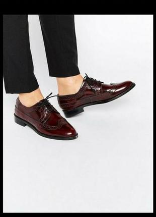 Туфлі броги шкіра asos