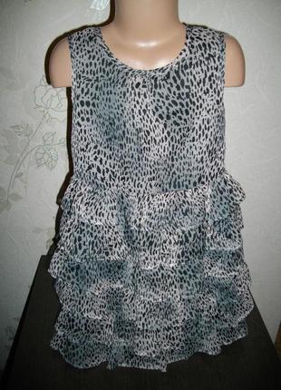 Платье m&amp;co шифон ( низ воланы) + подклад, 7-8 лет(122-128 cм)1 фото