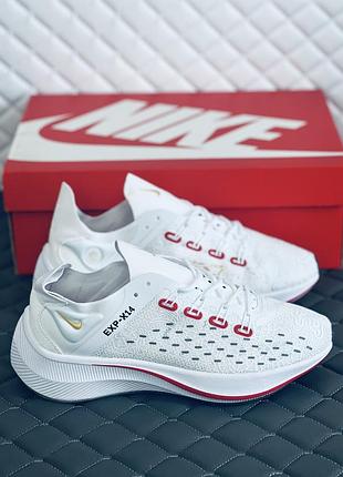 Nike exp-14 white кроссовки мужские найк 14 белые летние беговые