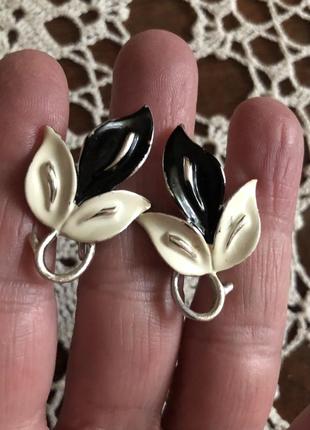 Винтаж coro набор браслет клипсы эмаль