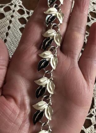 Винтаж coro набор браслет клипсы эмаль