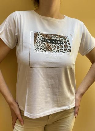 Белоснежная футболка с тигровым принтом 🐅2 фото