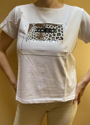 Белоснежная футболка с тигровым принтом 🐅5 фото