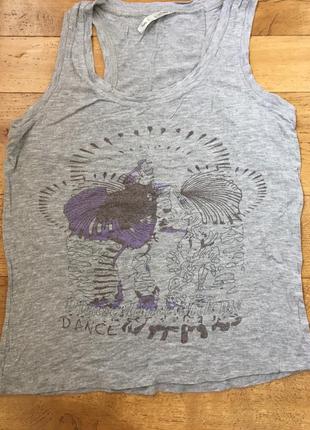 Супер майка з принтом. сіра майка. красива майка. сірий топ. стильний топ