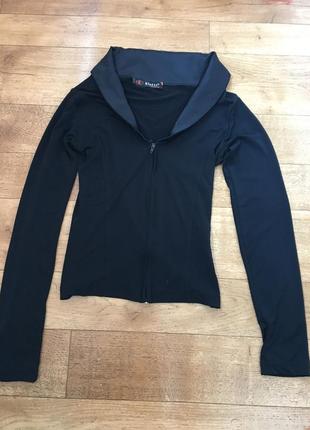 Кофта з коміром. блузка на блискавці. чорна блуза. блуза eletti