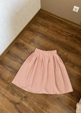 Юбка миди персикова розового цвета размер м5 фото