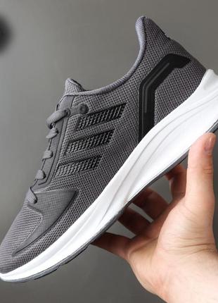 Лёгкие серые кроссовки adidas сірі чоловічі кросівки adidas сірі кросівки в сіточку адідас