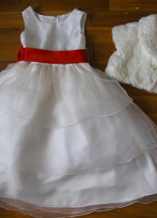 Очень красивое нарядное платье alfred angelo на 4-6 лет