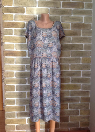 Натуральное платье на вискозной подкладке с карманами  laura ashley размер 14-16