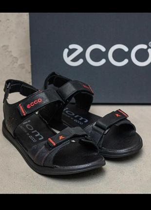 Чоловічі шкіряні сандалії з логотипом ecco