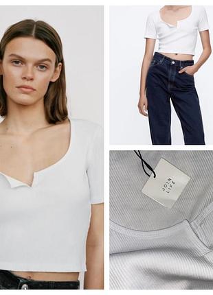 Zara!!❤️топ белый с рукавами