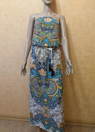 Яскравий сарафан-плаття довге4 фото