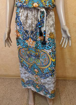Яскравий сарафан-плаття довге5 фото