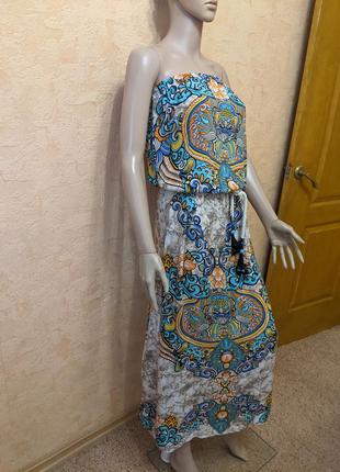 Яскравий сарафан-плаття довге3 фото