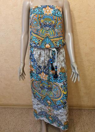 Яскравий сарафан-плаття довге2 фото