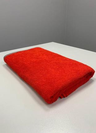 Махровое полотенце красное, 90*160 см