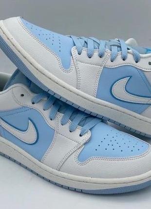 Кроссовки jordan 1 low reverse ice blue6 фото