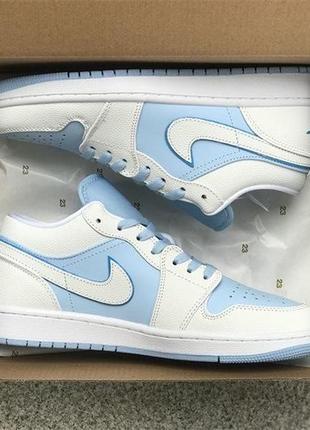 Кроссовки jordan 1 low reverse ice blue5 фото