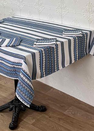 Комплект столовый едельвика 120х140 162-22/00 коттон голубая