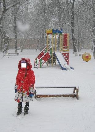 Пальто зимнее пуховик для девочки2 фото