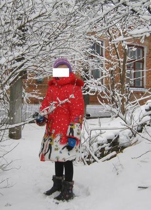 Пальто зимнее пуховик для девочки3 фото