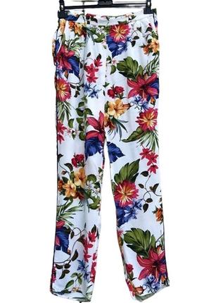 Цветатые легкие летние, брюки с ломпасами от f&amp;f1 фото