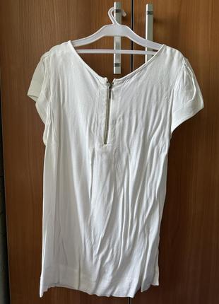 Белая шифоновая блуза с коротким рукавом3 фото