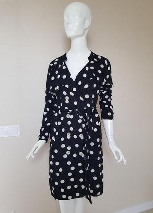 Стильне оригінальне двобортне плаття в горохи h&m1 фото