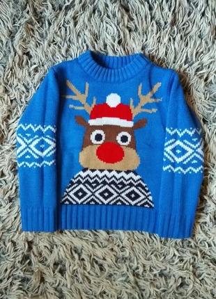 Новорічний світер светр новогодний свитер/ джемпер на хлопчика 1-2роки