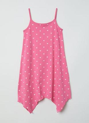 Платье розовое в сердечки h&m на рост 158-164 см1 фото