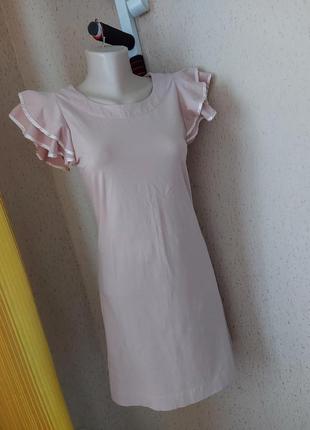 Платье с воланами нюд1 фото