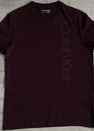 Футболка calvin klein violet striped logo t-shirt