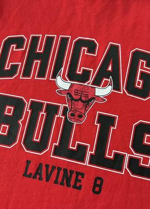 Чоловіча бавовняна футболка з принтом nba chicago bulls5 фото