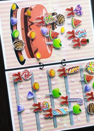 Маленькая кондитерская развивающая игра на липучках, прикрась торт, сослащи, смалики