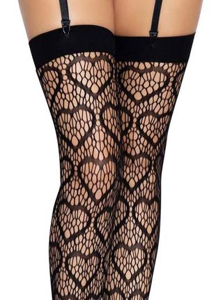 Leg avenue heart net thigh highs os black5 фото