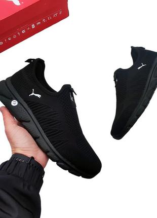 Кроссовки слипоны puma Mirage черные, мокасины